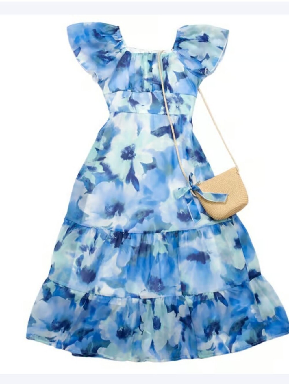 Speechless Short Sleeve Floral Maxi Dress with Bag - Picture 2 of 2
